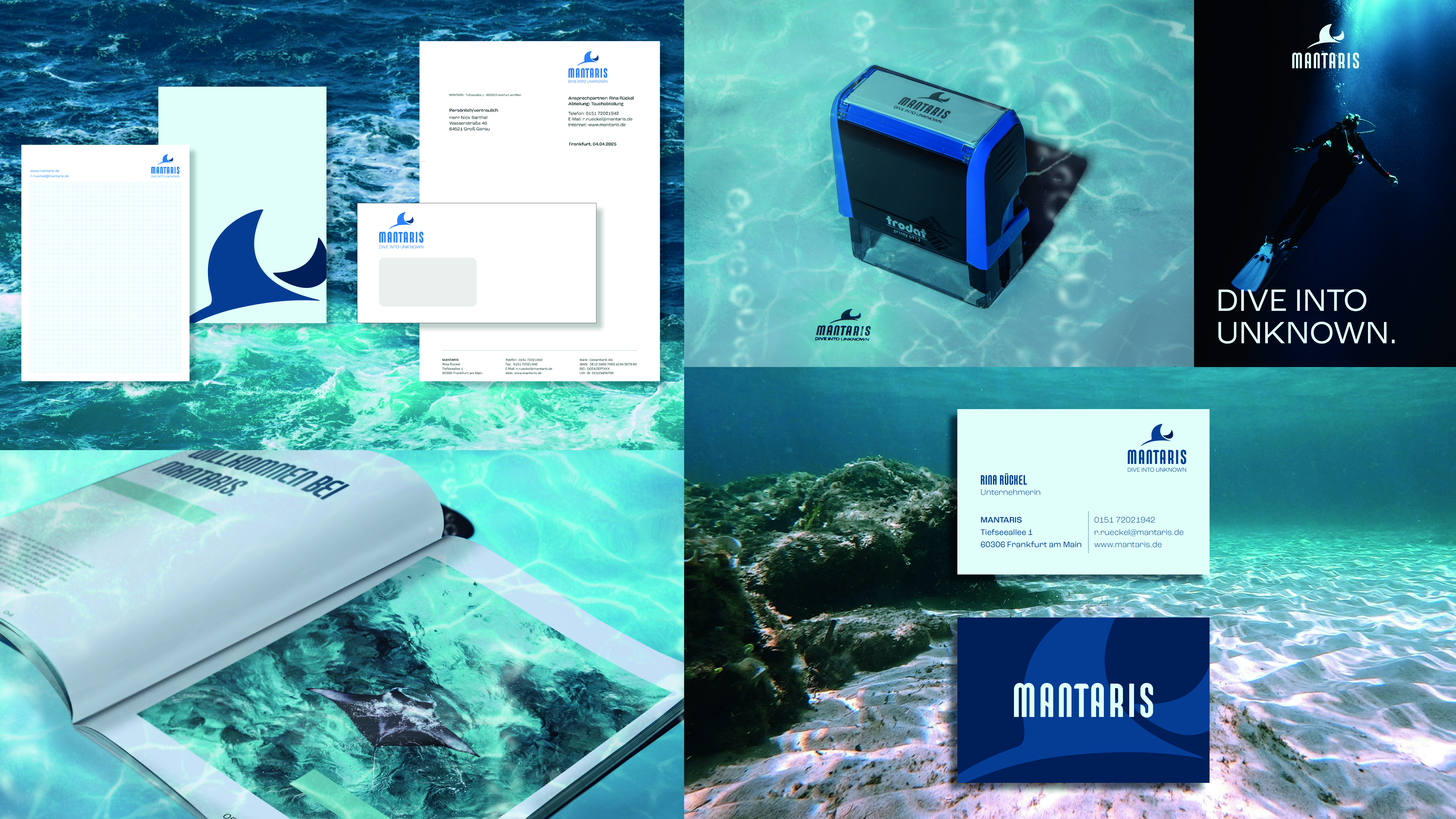 MANTARIS – Tauchschule Corporate Design